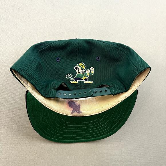 Vintage University of Notre Dame Hat Cap Snapback Green Fighting Irish Football - Picture 5 of 9